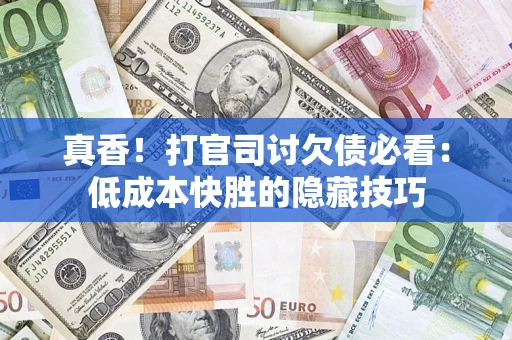 武汉真香！打官司讨欠债必看：低成本快胜的隐藏技巧